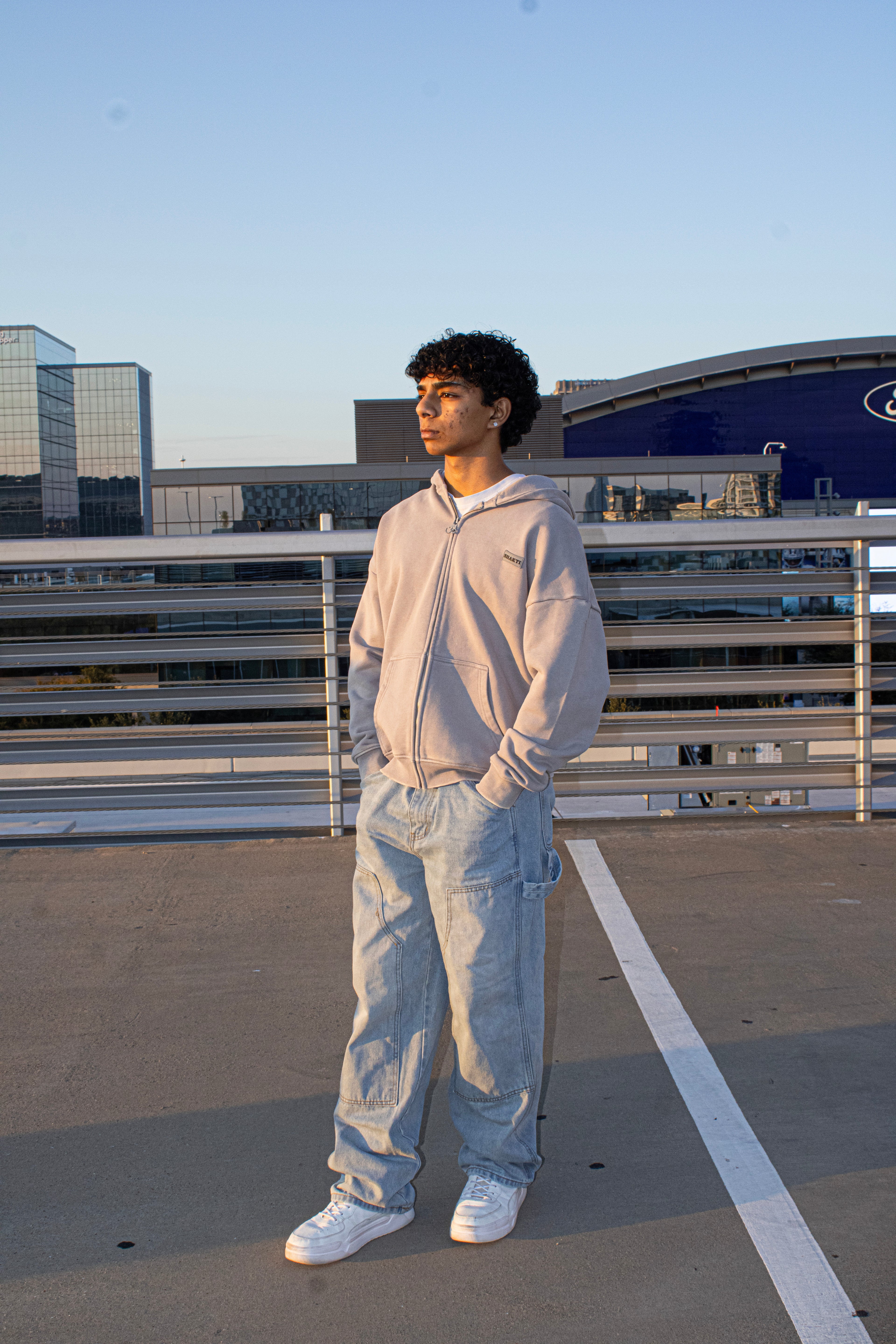 Cropped STW Zip Up - Grey