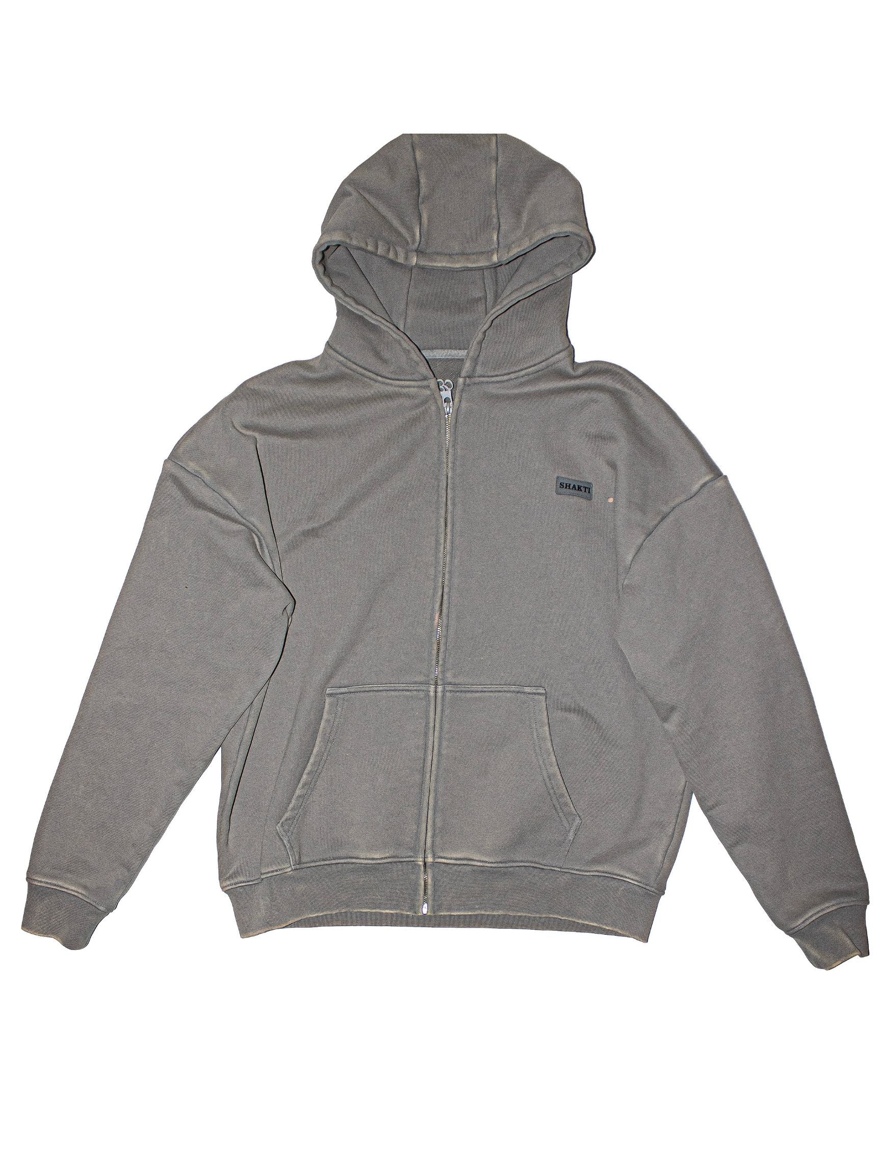 Cropped STW Zip Up - Grey