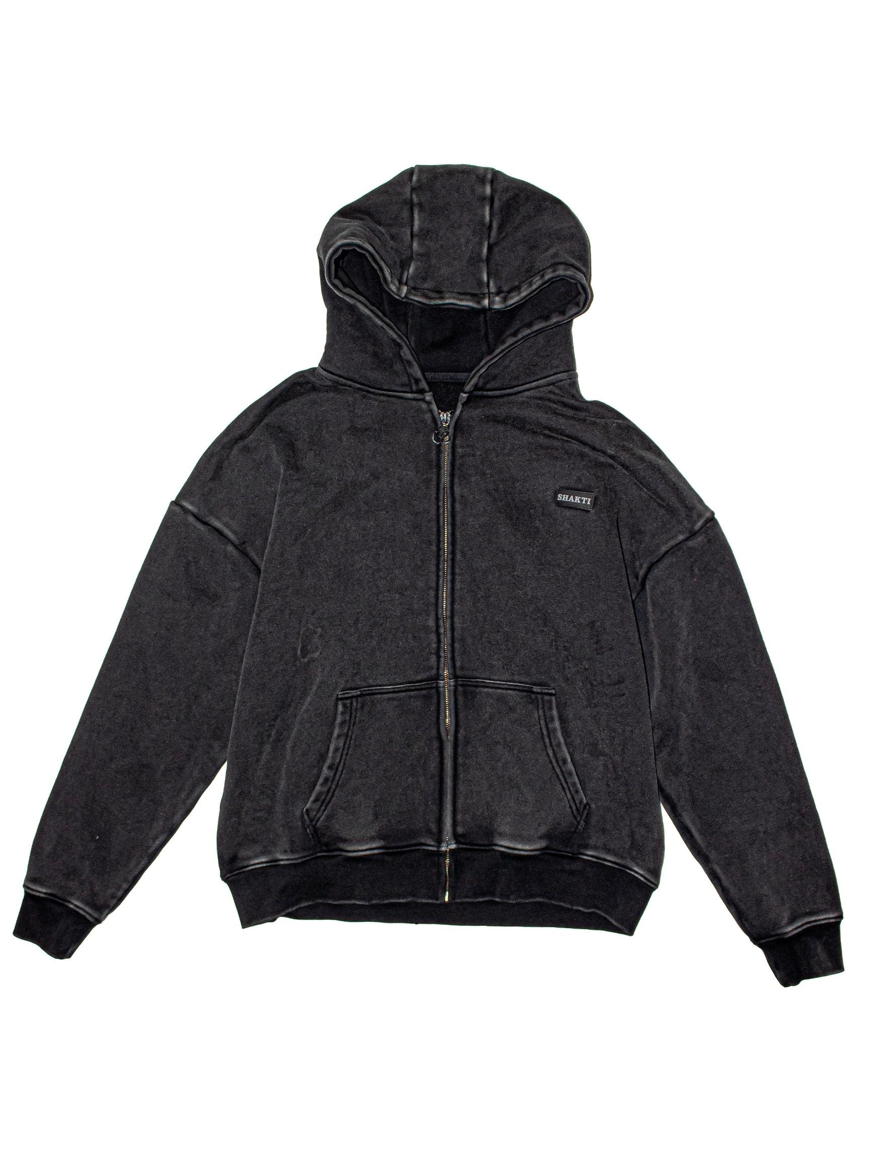 Cropped STW Zip Up - Charcoal Black